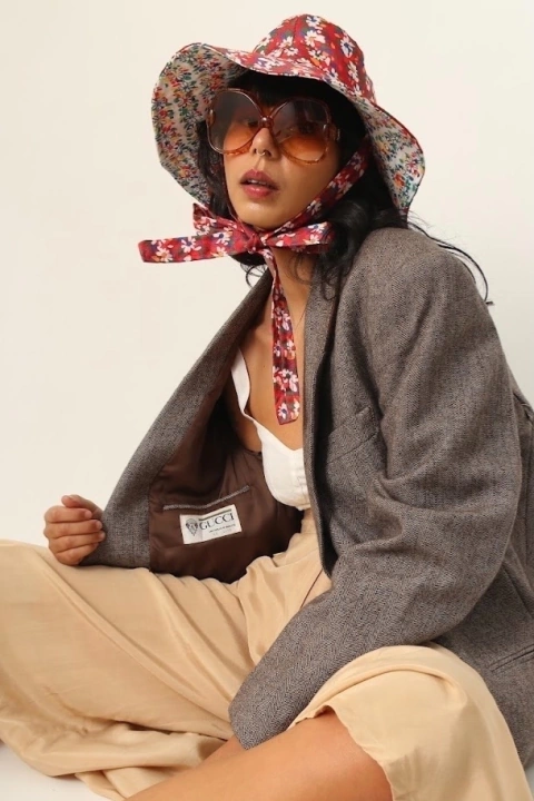 Blazer Gucci vintage forrado marrom