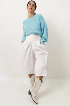 bermudão cintura alta branca vintage - comprar online