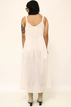 Camisola rosa algodão vintage renda