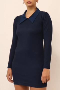 Vestido polo azul vintage C.G.C - Capichó Brechó