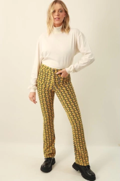 Imagem do Calça FARM veludo estampada cintura alta