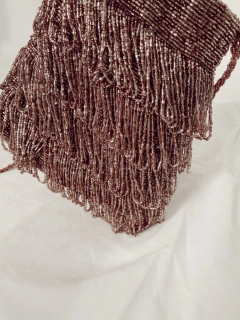 Bolsa micangas rosa zara franja vintage na internet