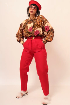 Imagem do Camisa tigre flores vintage ombreira
