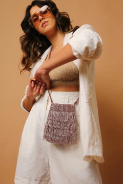Bolsa micangas rosa zara franja vintage na internet