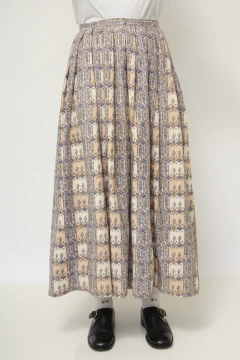 Saia estampada vintage midi moletom flores na internet