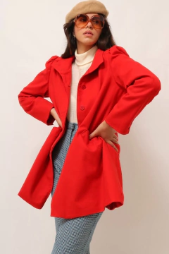 Imagem do Casaco vermelho ombreira vintage 100% LÃ