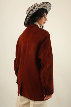 Blazer couro ferrugem forrado vintage - comprar online