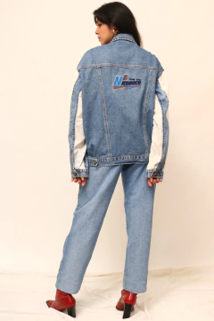 Jaqueta jeans bicolor NICOBOBO na internet