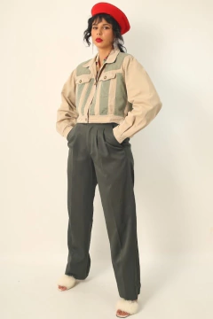 Imagem do jaqueta Cropped jeans verde vintage