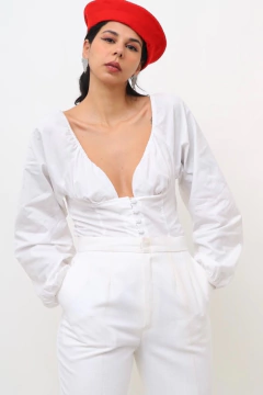 Blusa vintage manga bufante