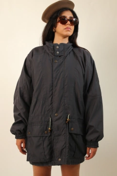 jaqueta parka cinza acolchoada - Capichó Brechó