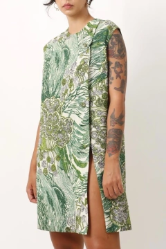 vestido fenda verde brilho vintage na internet