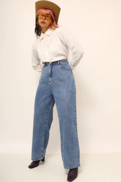 Calça jeans flare azul classica - Capichó Brechó