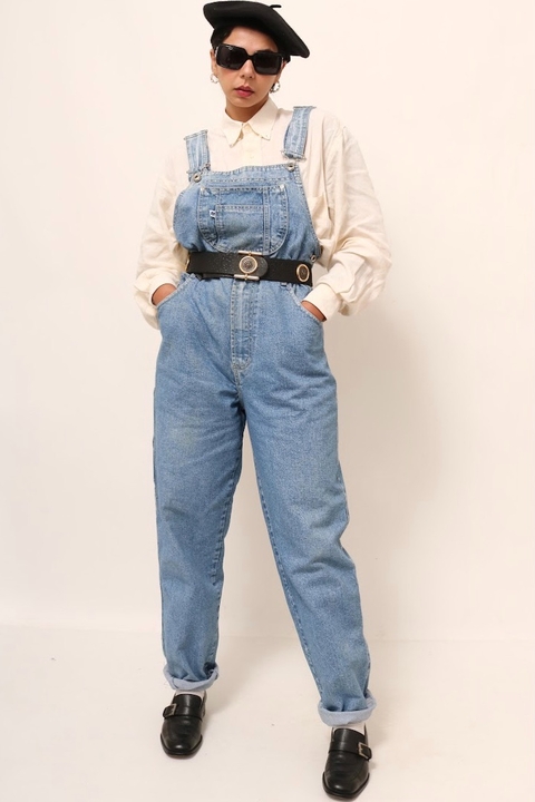 Macacão jeans classico azul grosso 90´s