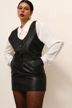 Colete frente couro vintage 80´s - loja online