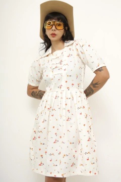 Vestido floral vintage crepe - Capichó Brechó