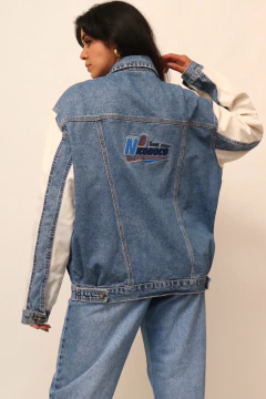 Jaqueta jeans bicolor NICOBOBO - comprar online