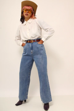 Calça jeans flare azul classica - loja online