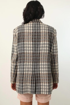 Blazer xadrez cinza off vintage - loja online