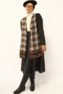 Camisa estilo blazer xadrez vintage