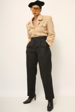 Blazer cropped bege forrado lã na internet
