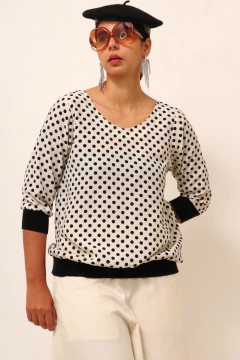 Blusa poa 100 % poliester vintage na internet