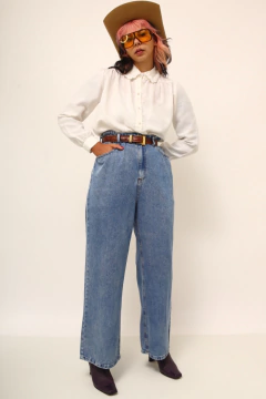 Calça jeans flare azul classica - Capichó Brechó