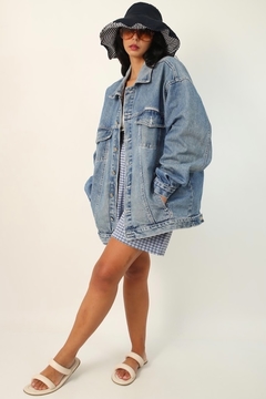 Jaqueta oversize bordado costas vintage na internet
