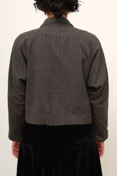 Blazer CEA vintage xadrez 100% lã cropped na internet