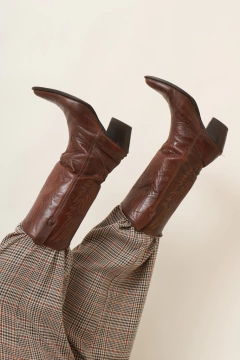 bota western marrom 39 couro vintage - comprar online