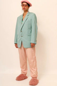 Blazer xadrez verde wool vintage - loja online