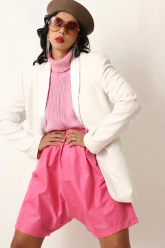 Blazer branco lapela acetinada vintage