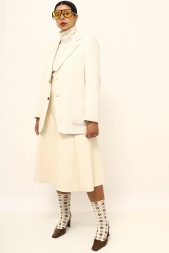 Blazer branco xadrez vintage
