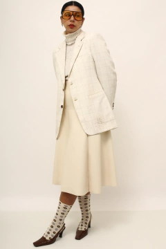 Blazer branco xadrez vintage