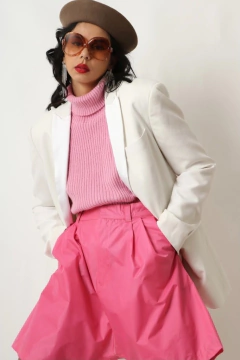 Blazer branco lapela acetinada vintage