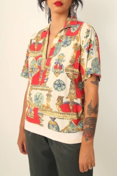Blusa anjos bege italia vintage - loja online