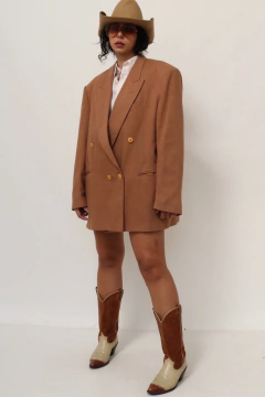 Blazer 100% linho marrom over vintage na internet