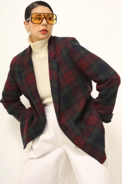Blazer xadrez vintage roxo verde DUMAS - Capichó Brechó
