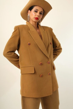 Blazer forrado lã bege vintage - Capichó Brechó