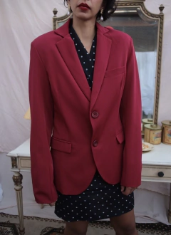 Blazer forrado ombreira  poliéster alfaiataria cereja - comprar online