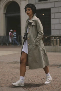 Trench coat alfaiataria forrado com cinto