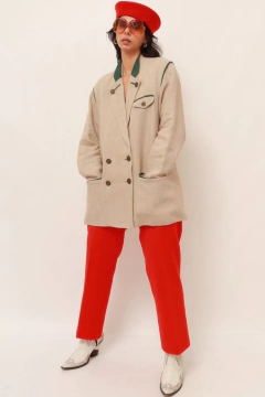 Imagem do Blazer linho detalhe verde forrado
