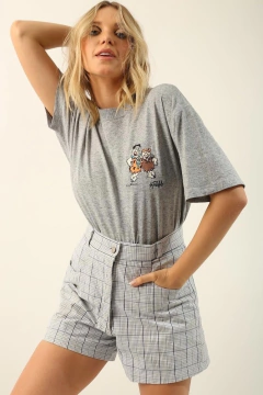 Imagem do Shorts cintura alta xadrez vintage