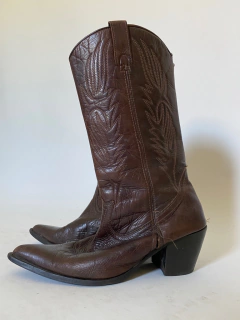 bota western marrom 39 couro vintage - comprar online