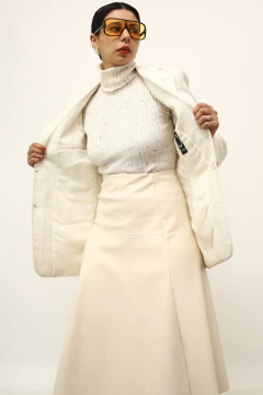 Blazer branco xadrez vintage