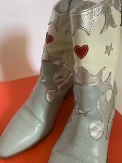 Bota azul celeste western LUIZ BARCELOS couro 36 - comprar online