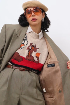 conjunto YSL verde oliva calça + blazer - loja online