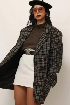 Maxi blazer xadrez forrado vintage COLOMBO - Capichó Brechó