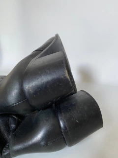 Bota couro cano longo preta 38 - loja online