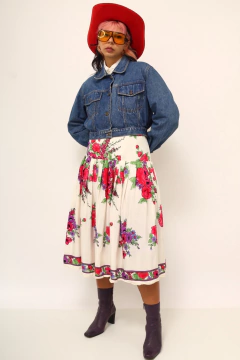Jaqueta jeans cropped vintage FORUM - Capichó Brechó